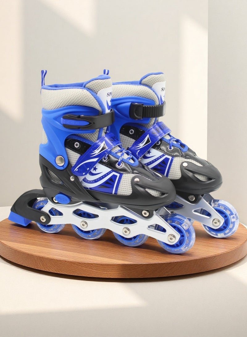 إيزي فيتشور أحذية تزلج إيزي فيوتشر، أحذية تزلج قابلة للتعديل للأطفال، عجلات LED وامضة، أحذية تزلج للأولاد والبنات المبتدئين، 4 ألوان، 3 مقاسات للاختيار من بينها، رقم 1301 - Image 1